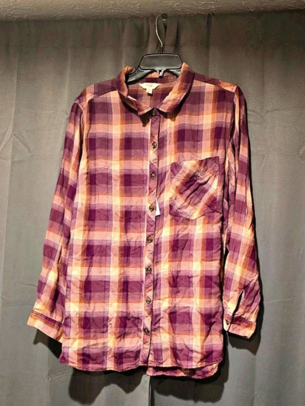 Terra And Sky Button Up Plaid Shirt Size 2x